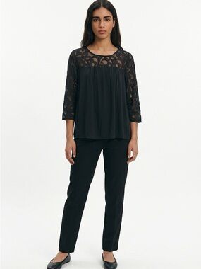 110. Old Navy Black Lace Panel Top